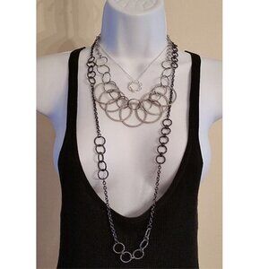 Curated bundle 3 circular chain necklaces fashion